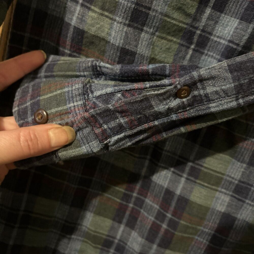 J Crew Shirt Mens Slim Fit Homespun Blue Red Plaid Long Sleeve Button Down Sz S - Picture 5 of 7